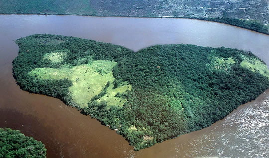 Heart-shaped Island - Orinoco River - Venezuela